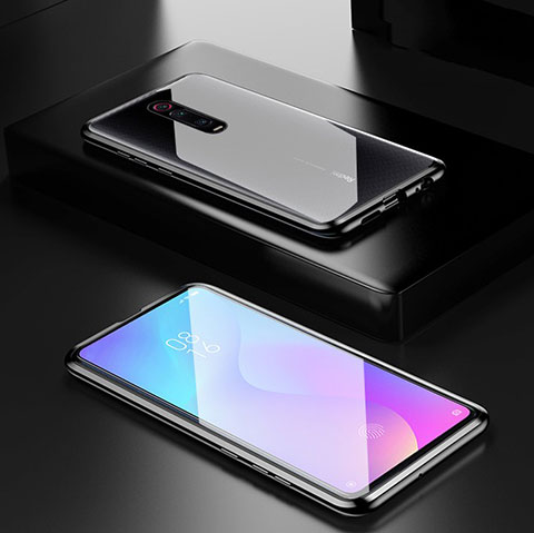 Coque Rebord Bumper Luxe Aluminum Metal Miroir 360 Degres Housse Etui pour Xiaomi Mi 9T Noir