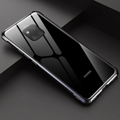 Coque Rebord Bumper Luxe Aluminum Metal Miroir Housse Etui M03 pour Huawei Mate 20 Pro Noir