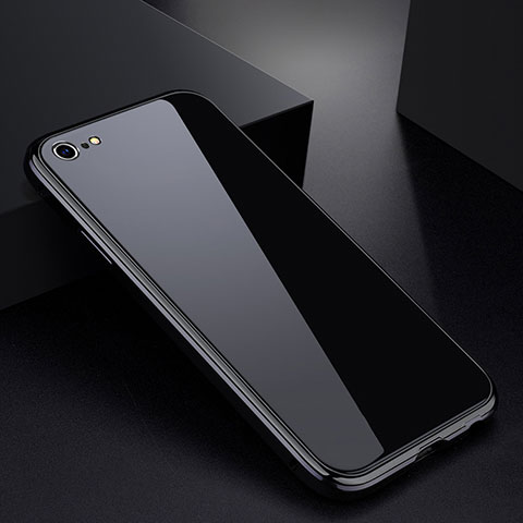 Coque Rebord Bumper Luxe Aluminum Metal Miroir Housse Etui pour Apple iPhone 6S Noir