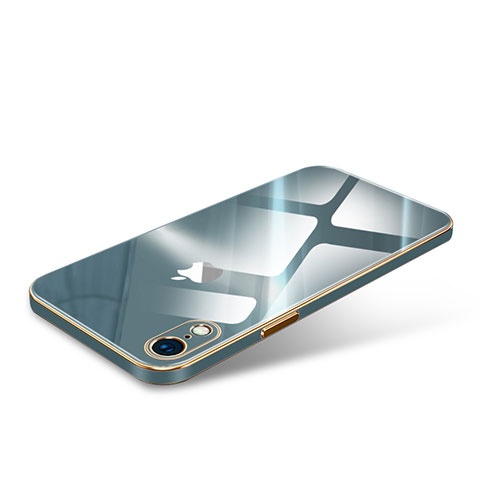 Coque Rebord Contour Silicone et Vitre Luxe Transparente Miroir Housse Etui pour Apple iPhone XR Vert Nuit