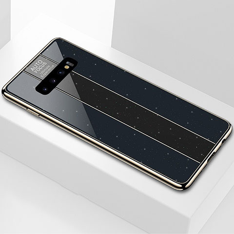 Coque Rebord Contour Silicone et Vitre Miroir Housse Etui A01 pour Samsung Galaxy S10 Noir