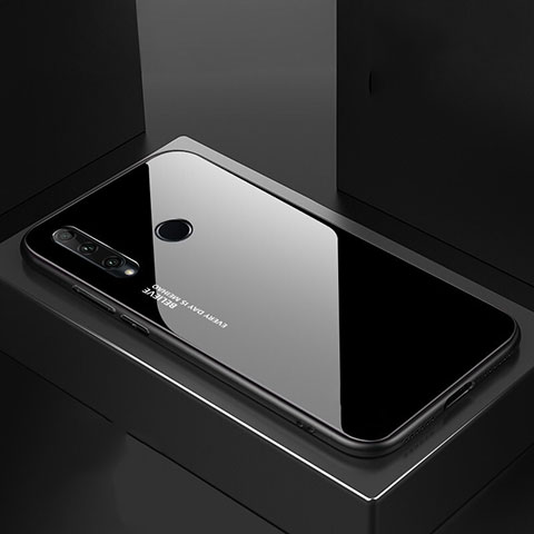 Coque Rebord Contour Silicone et Vitre Miroir Housse Etui Degrade Arc en Ciel H01 pour Huawei Honor 20E Noir