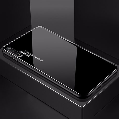 Coque Rebord Contour Silicone et Vitre Miroir Housse Etui Degrade Arc en Ciel H01 pour Huawei Nova 5T Noir