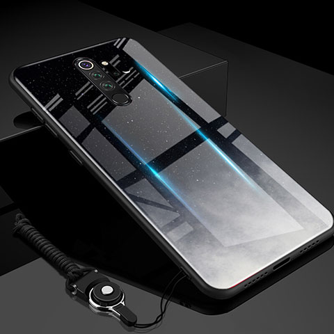 Coque Rebord Contour Silicone et Vitre Miroir Housse Etui Degrade Arc en Ciel H01 pour Xiaomi Redmi Note 8 Pro Gris