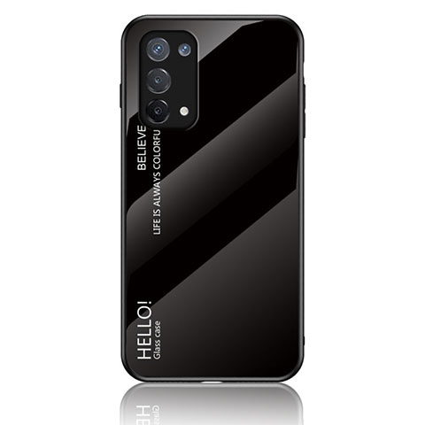 Coque Rebord Contour Silicone et Vitre Miroir Housse Etui Degrade Arc en Ciel LS1 pour OnePlus Nord N200 5G Noir