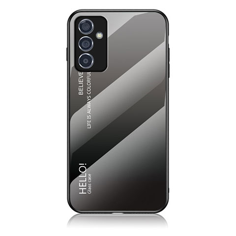 Coque Rebord Contour Silicone et Vitre Miroir Housse Etui Degrade Arc en Ciel LS1 pour Samsung Galaxy A25 5G Gris Fonce