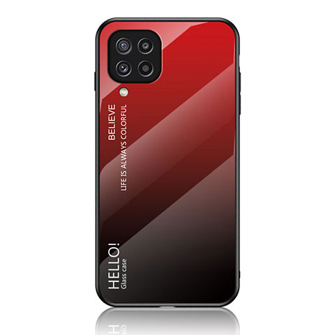 Coque Rebord Contour Silicone et Vitre Miroir Housse Etui Degrade Arc en Ciel LS1 pour Samsung Galaxy M32 4G Rouge