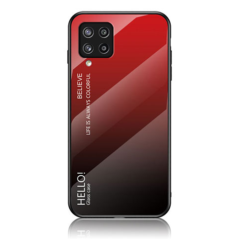 Coque Rebord Contour Silicone et Vitre Miroir Housse Etui Degrade Arc en Ciel LS1 pour Samsung Galaxy M42 5G Rouge