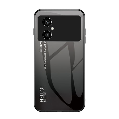 Coque Rebord Contour Silicone et Vitre Miroir Housse Etui Degrade Arc en Ciel LS1 pour Xiaomi Redmi Note 11R 5G Gris Fonce