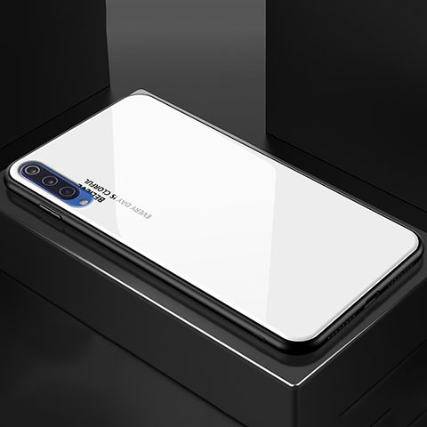 Coque Rebord Contour Silicone et Vitre Miroir Housse Etui Degrade Arc en Ciel pour Xiaomi Mi 9 Pro Blanc