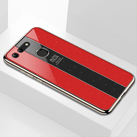 Coque Rebord Contour Silicone et Vitre Miroir Housse Etui K01 pour Huawei Honor View 20 Rouge