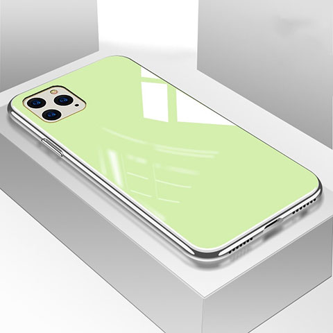 Coque Rebord Contour Silicone et Vitre Miroir Housse Etui M01 pour Apple iPhone 11 Pro Max Vert