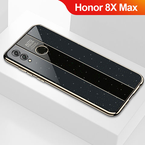 Coque Rebord Contour Silicone et Vitre Miroir Housse Etui M01 pour Huawei Honor 8X Max Noir