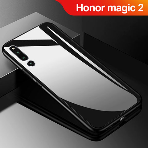 Coque Rebord Contour Silicone et Vitre Miroir Housse Etui M01 pour Huawei Honor Magic 2 Noir
