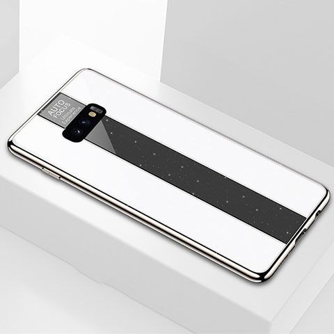 Coque Rebord Contour Silicone et Vitre Miroir Housse Etui M01 pour Samsung Galaxy S10e Blanc