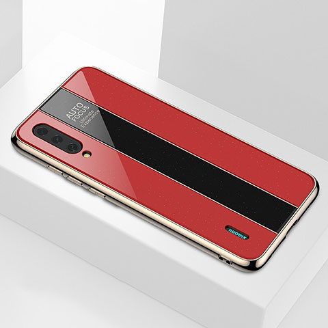 Coque Rebord Contour Silicone et Vitre Miroir Housse Etui M01 pour Xiaomi CC9e Rouge