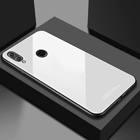 Coque Rebord Contour Silicone et Vitre Miroir Housse Etui M02 pour Huawei Honor 10 Lite Blanc