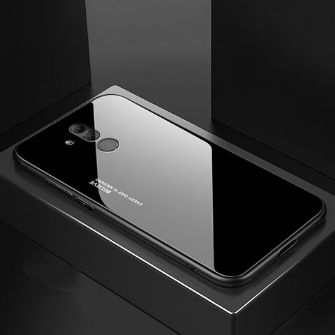 Coque Rebord Contour Silicone et Vitre Miroir Housse Etui M02 pour Huawei Mate 20 Lite Noir