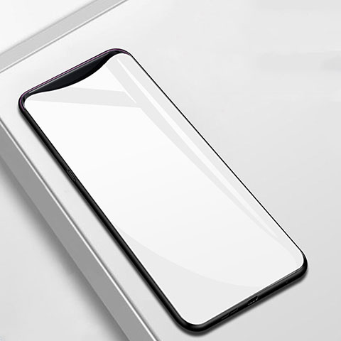 Coque Rebord Contour Silicone et Vitre Miroir Housse Etui M02 pour Oppo Find X Blanc