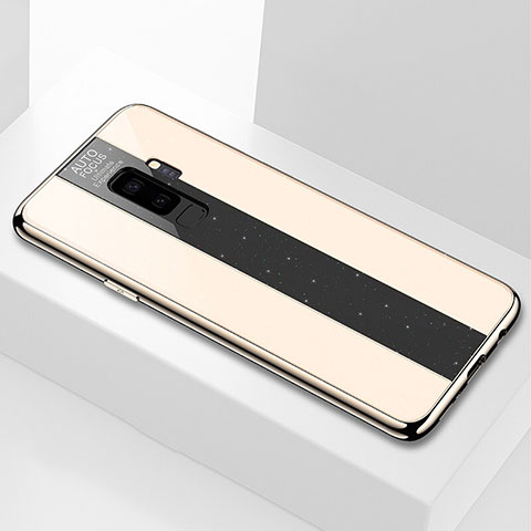 Coque Rebord Contour Silicone et Vitre Miroir Housse Etui M02 pour Samsung Galaxy S9 Plus Or