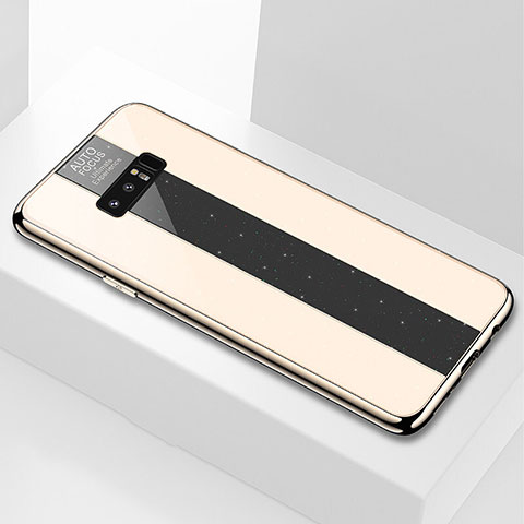 Coque Rebord Contour Silicone et Vitre Miroir Housse Etui M03 pour Samsung Galaxy Note 8 Or