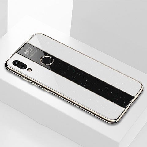 Coque Rebord Contour Silicone et Vitre Miroir Housse Etui M03 pour Xiaomi Redmi Note 7 Pro Blanc
