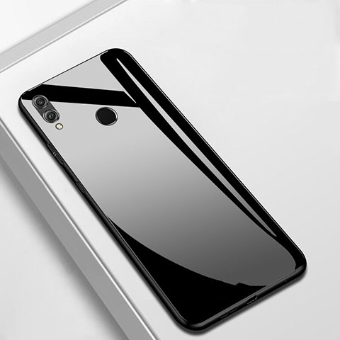 Coque Rebord Contour Silicone et Vitre Miroir Housse Etui M05 pour Huawei Enjoy 9 Plus Noir