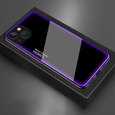 Coque Rebord Contour Silicone et Vitre Miroir Housse Etui pour Apple iPhone 13 Mini Violet