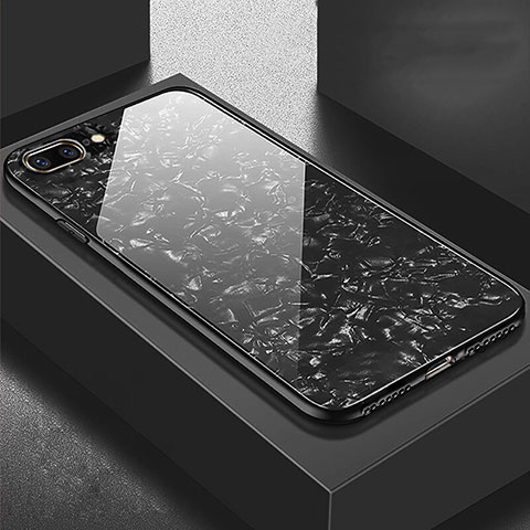 Coque Rebord Contour Silicone et Vitre Miroir Housse Etui pour Apple iPhone 7 Plus Noir