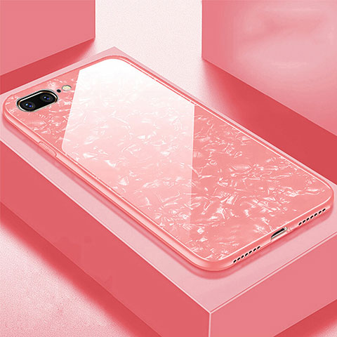 Coque Rebord Contour Silicone et Vitre Miroir Housse Etui pour Apple iPhone 8 Plus Or Rose