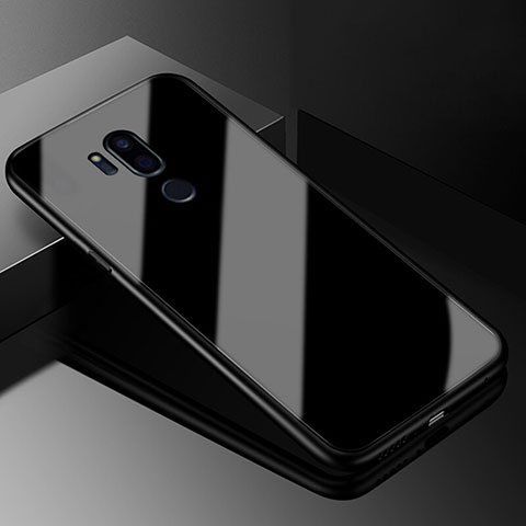 Coque Rebord Contour Silicone et Vitre Miroir Housse Etui pour LG G7 Noir