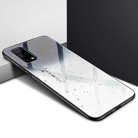 Coque Rebord Contour Silicone et Vitre Miroir Housse Etui pour Realme X7 5G Gris