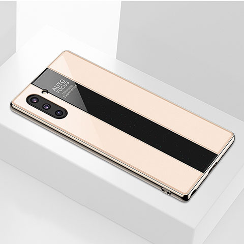 Coque Rebord Contour Silicone et Vitre Miroir Housse Etui pour Samsung Galaxy Note 10 Or