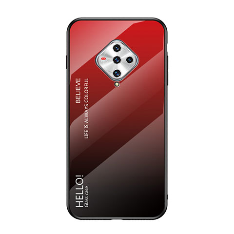 Coque Rebord Contour Silicone et Vitre Miroir Housse Etui pour Vivo X50e 5G Rouge
