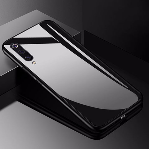 Coque Rebord Contour Silicone et Vitre Miroir Housse Etui pour Xiaomi Mi 9 Pro 5G Noir