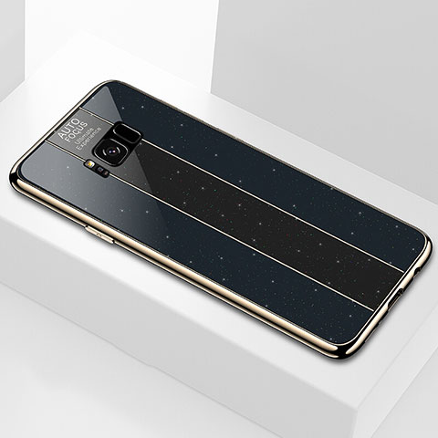 Coque Rebord Contour Silicone et Vitre Miroir Housse Etui S01 pour Samsung Galaxy S8 Plus Noir