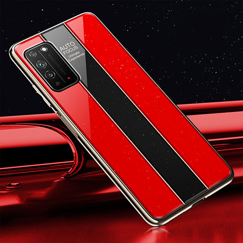 Coque Rebord Contour Silicone et Vitre Miroir Housse Etui T01 pour Huawei Honor X10 5G Rouge