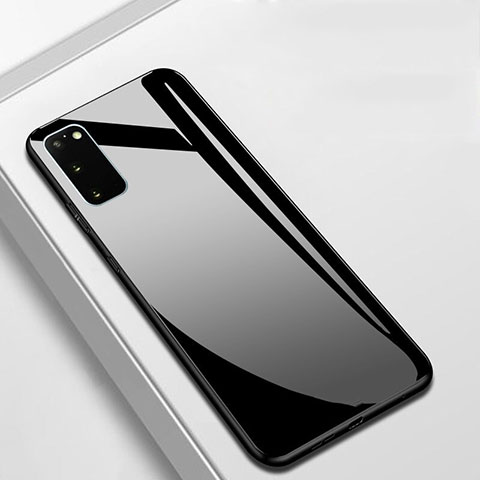 Coque Rebord Contour Silicone et Vitre Miroir Housse Etui T01 pour Samsung Galaxy S20 5G Noir