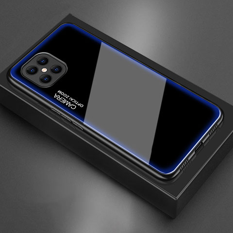 Coque Rebord Contour Silicone et Vitre Miroir Housse Etui T02 pour Huawei Nova 8 SE 5G Bleu