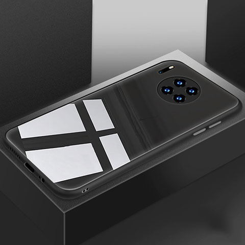 Coque Rebord Contour Silicone et Vitre Miroir Housse Etui T03 pour Huawei Mate 30 Noir