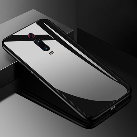 Coque Rebord Contour Silicone et Vitre Miroir Housse Etui T03 pour Xiaomi Mi 9T Noir