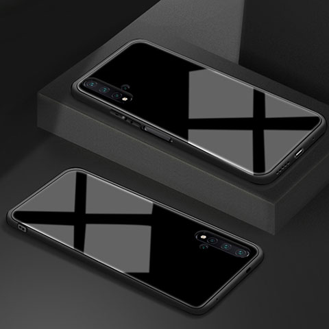 Coque Rebord Contour Silicone et Vitre Miroir Housse Etui T05 pour Huawei Honor 20S Noir