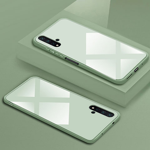 Coque Rebord Contour Silicone et Vitre Miroir Housse Etui T05 pour Huawei Nova 5T Vert