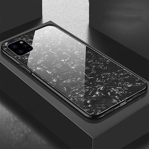 Coque Rebord Contour Silicone et Vitre Miroir Housse Etui T06 pour Apple iPhone 11 Pro Max Noir