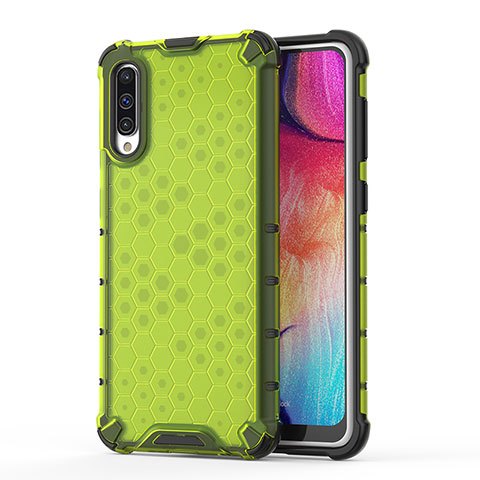 Coque Rebord Contour Silicone et Vitre Transparente Housse Etui 360 Degres AM1 pour Samsung Galaxy A50S Vert