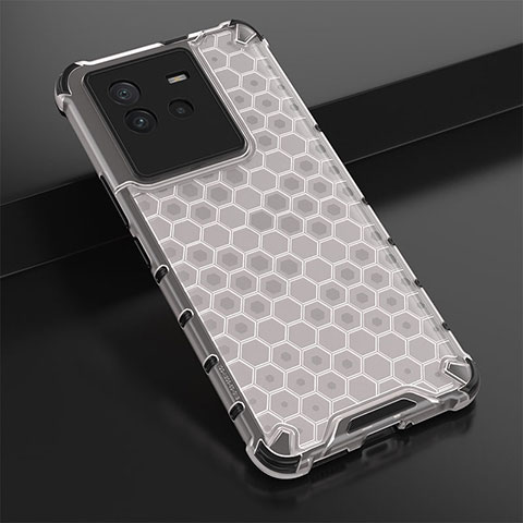 Coque Rebord Contour Silicone et Vitre Transparente Housse Etui 360 Degres AM1 pour Vivo iQOO Neo6 5G Blanc