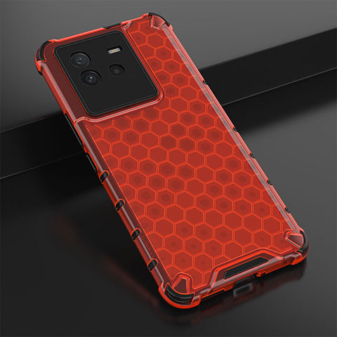 Coque Rebord Contour Silicone et Vitre Transparente Housse Etui 360 Degres AM1 pour Vivo iQOO Neo6 5G Rouge