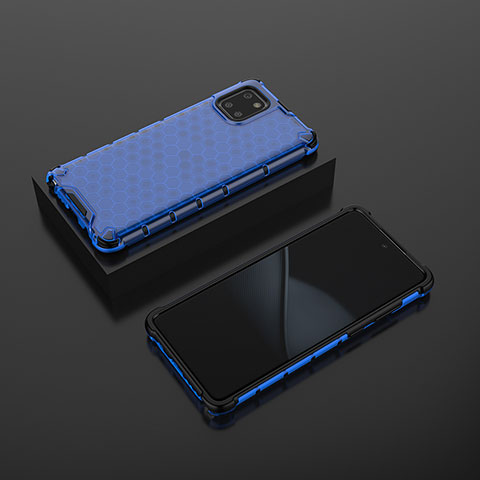 Coque Rebord Contour Silicone et Vitre Transparente Housse Etui 360 Degres AM2 pour Samsung Galaxy M60s Bleu