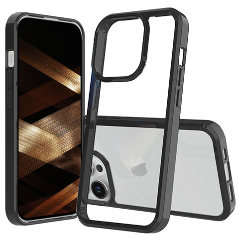 Coque Rebord Contour Silicone et Vitre Transparente Housse Etui 360 Degres ZJ1 pour Apple iPhone 13 Pro Noir