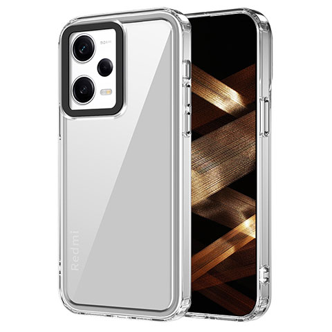 Coque Rebord Contour Silicone et Vitre Transparente Housse Etui AC1 pour Xiaomi Redmi Note 12 Pro 5G Clair